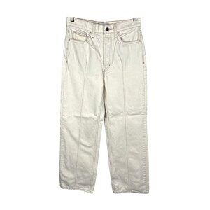 BANANA REPUBLIC Women's Ivory Button Fly Wide Leg Jeans Size 27